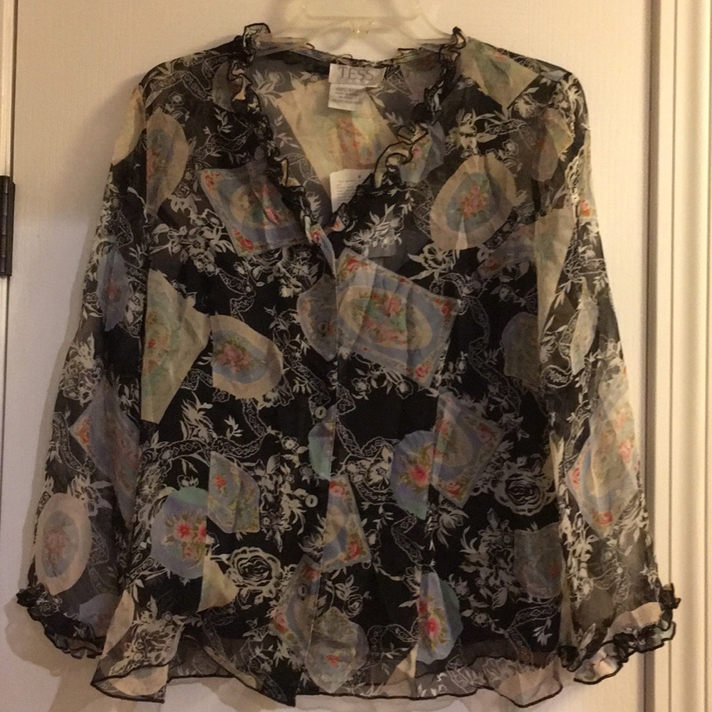 Tess 2 piece silk blouse.  Size 10.  New with tags